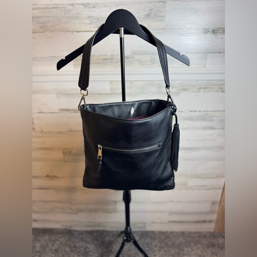 Sondra Roberts Shoulder or Satchel Purse Bag Color block Leather Suede Purse - Picture 3 of 15